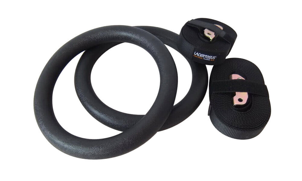 Plastic gymnastics rings with straps