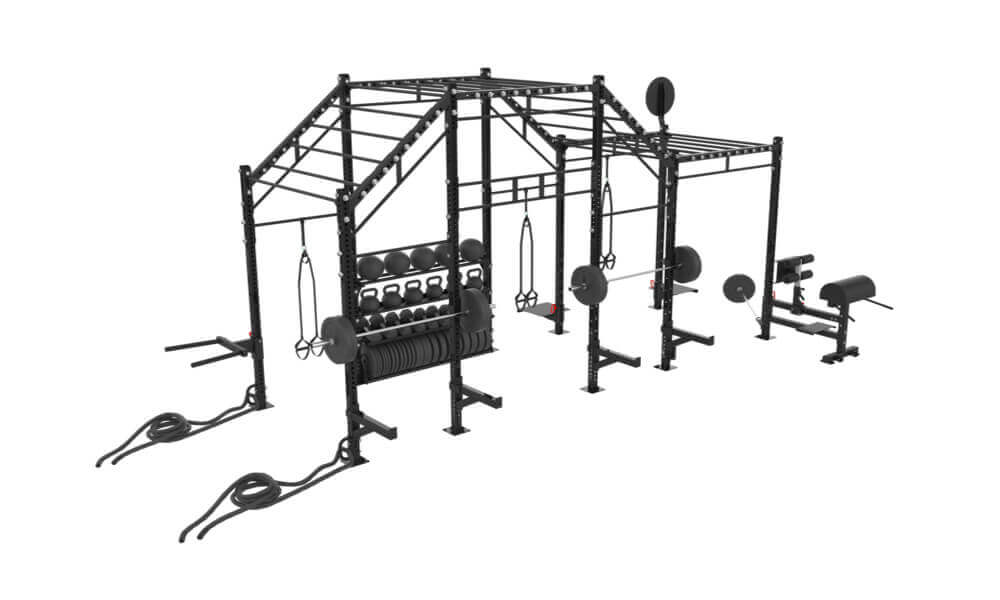 Preconfigured 20' Incline Monkey Bar Rig With Accessories