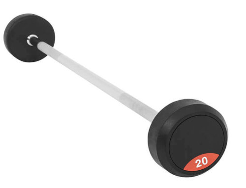 Rubber Straight Curl Fixed Barbell Set